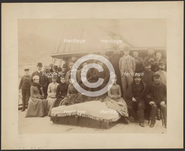 Group portrait on deck of S.S. Capella, about 1882-1889. Creator: Unknown.