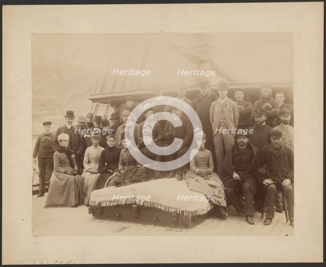 Group portrait on deck of S.S. Capella, about 1882-1889. Creator: Unknown.