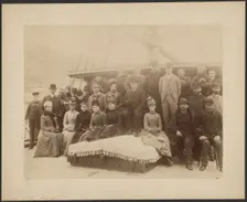 Group portrait on deck of S.S. Capella, about 1882-1889. Creator: Unknown