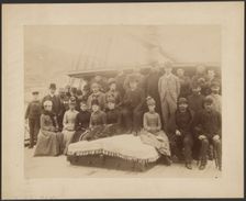 Group portrait on deck of S.S. Capella, about 1882-1889. Creator: Unknown