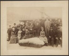 Group portrait on deck of S.S. Capella, about 1882-1889. Creator: Unknown