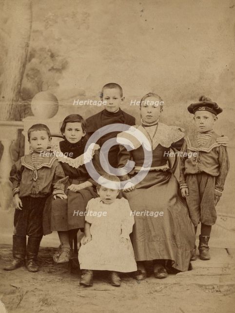 Group portrait of children, about 1880-1895. Creator: Unknown.