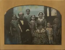 Group portrait of an Unidentified Family, about 1845. Creator: Unknown
