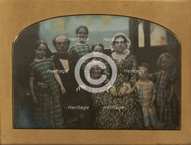 Group portrait of an Unidentified Family, about 1845. Creator: Unknown.