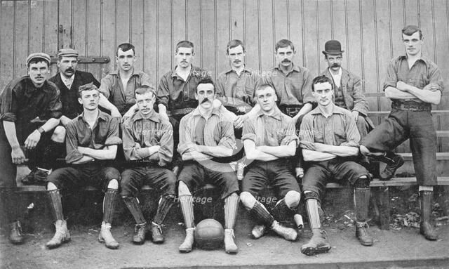 Group portrait of Burslem Port Vale football team, 1896.  Creator: Symmons & Thiele.