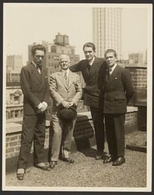 Group portrait of F. Vecchi, Dr. Brinton, F. Azari, and O.L. Foletti, 1920-1930. Creator: Fédèle Azari
