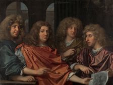 Group portrait of four artists, c.1680. Creator: Monogrammist G. F.