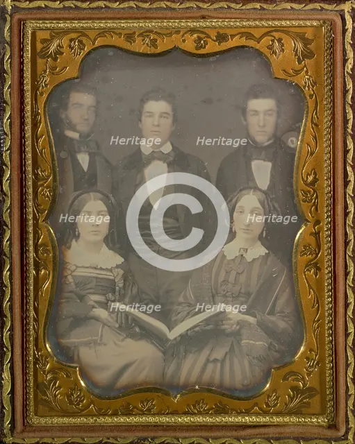 Group Portrait of Five People, about 1850-1855. Creator: Unknown.