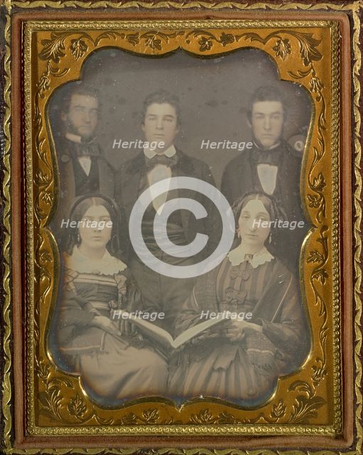 Group Portrait of Five People, about 1850-1855. Creator: Unknown.
