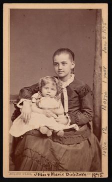 Group Portrait of Herman Henry Diebitsch Children, Marie and Josephine (Josie), June 8, 1875. Creator: Julius Ulke