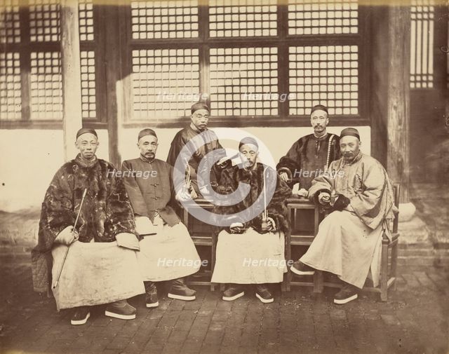 Group portrait of men, 1862-1872. Creator: John Thomson.
