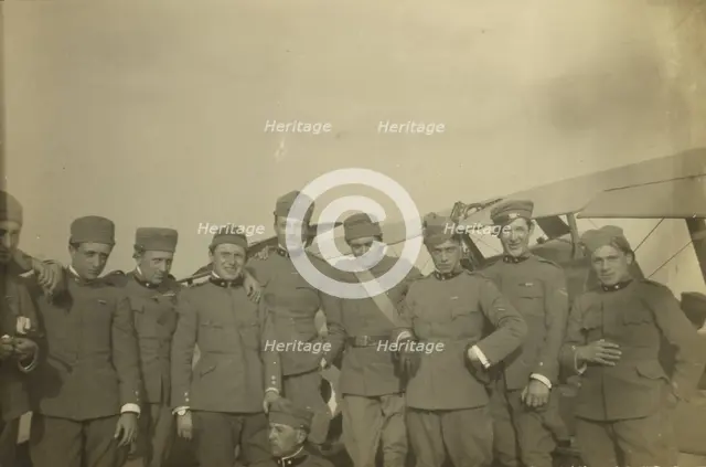 Group portrait of men in uniform, 1915-1930. Creator: Fédèle Azari.