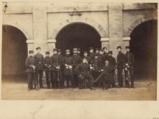 Group portrait of military students, about 1857-1859. Creator: Unknown