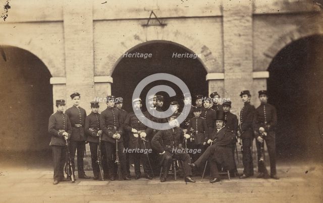 Group portrait of military students, about 1857-1859. Creator: Unknown.