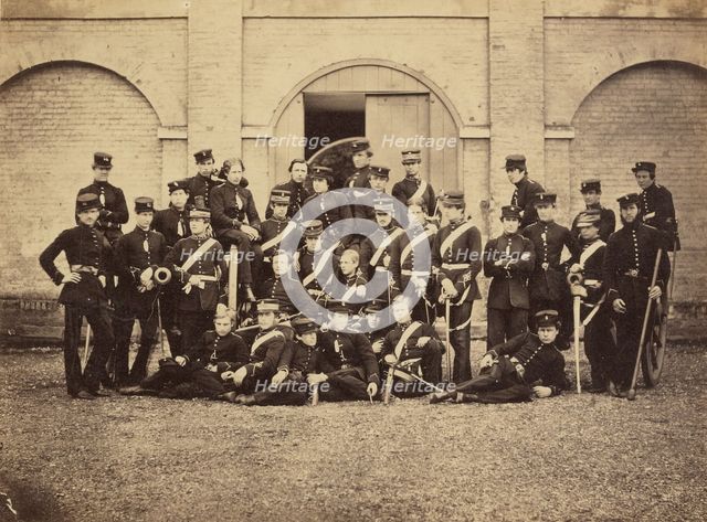 Group portrait of military students, about 1857-1859. Creator: Unknown.