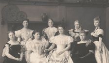 Group portrait of Mrs. Frances (Folsom) Cleveland and the ladies of the Cabinet..., c1897. Creator: Frances Benjamin Johnston