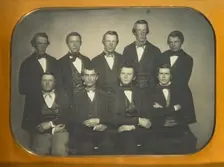 Group Portrait of Nine Young Men, about 1850. Creator: Unknown