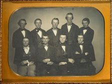 Group Portrait of Nine Young Men, about 1850. Creator: Unknown