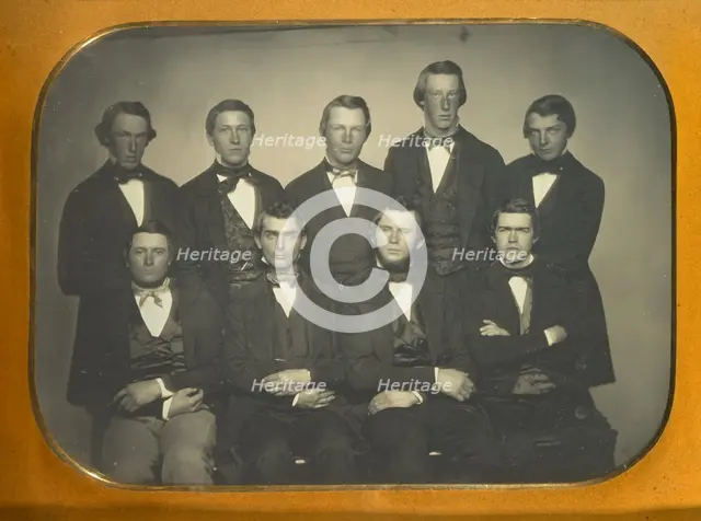 Group Portrait of Nine Young Men, about 1850. Creator: Unknown.
