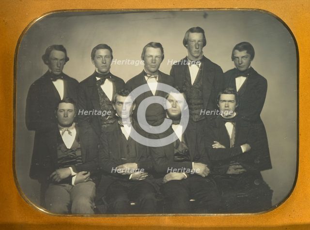 Group Portrait of Nine Young Men, about 1850. Creator: Unknown.