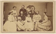 Group portrait of nine men and women, 1864-1866. Creator: H Wentworth