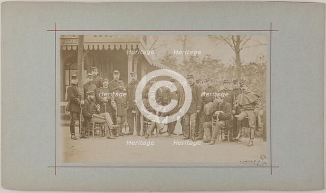 Group portrait of soldiers, 1870. Creator: Andre-Adolphe-Eugene Disderi.