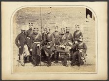 Group portrait of Scots Guards, about 1855-1865. Creator: Unknown