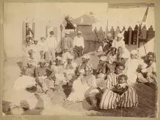 Group portrait of women, about 1870-1890. Creator: Unknown