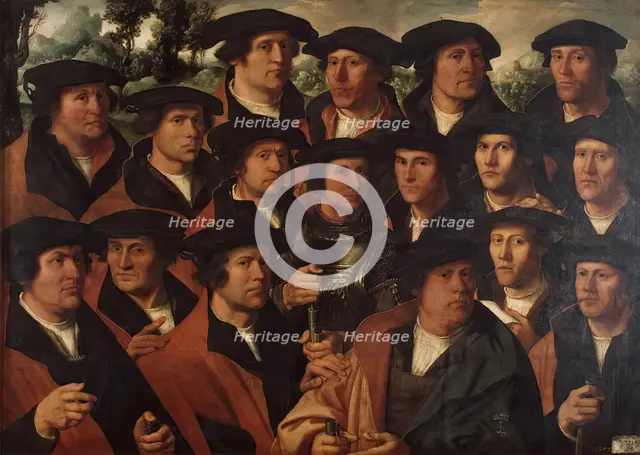Group Portrait of the Amsterdam Shooting Corporation, 1532. Creators: Dirck Jacobsz, Jacob Cornelisz. van Oostsanen.