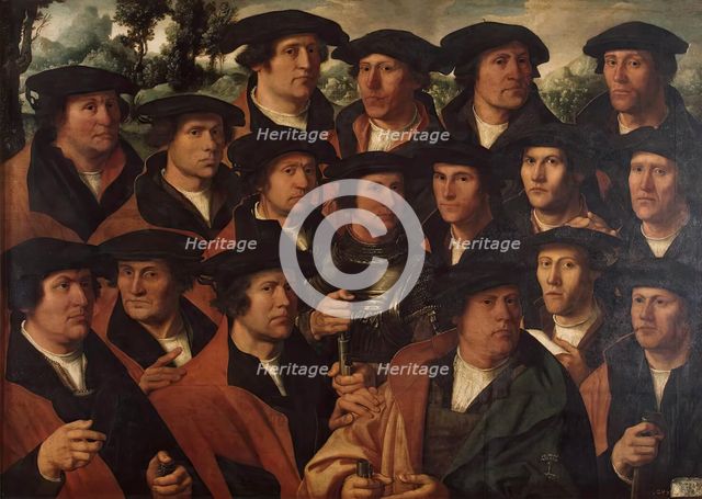Group Portrait of the Amsterdam Shooting Corporation, 1532. Creators: Dirck Jacobsz, Jacob Cornelisz. van Oostsanen.