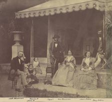 [Group Portrait of the Antoine and Höusermann Families], 1850s-60s. Creator: Franz Antoine