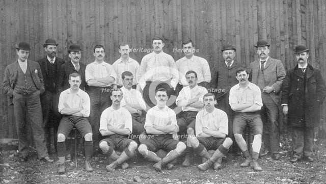 Group portrait of the Bolton Wanderers football team, 1896.  Creator: Symmons & Thiele.