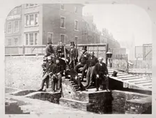 Group portrait of the Holborn Valley Improvements Committee at Holborn Viaduct, London, 1869. Artist: Henry Dixon