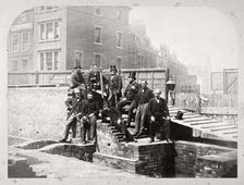 Group portrait of the Holborn Valley Improvements Committee at Holborn Viaduct, London, 1869. Artist: Henry Dixon