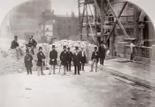 Group portrait of the Holborn Valley Improvements Committee on Holborn Viaduct London, 1869. Creator: Henry Dixon