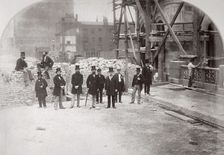 Group portrait of the Holborn Valley Improvements Committee on Holborn Viaduct London, 1869. Creator: Henry Dixon