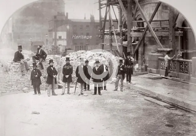 Group portrait of the Holborn Valley Improvements Committee on Holborn Viaduct' London, 1869. Creator: Henry Dixon.