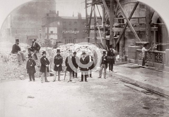 Group portrait of the Holborn Valley Improvements Committee on Holborn Viaduct' London, 1869. Creator: Henry Dixon.
