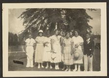 Group Portrait of Youths Dressed in White, 1907-1943. Creator: Louis Fleckenstein