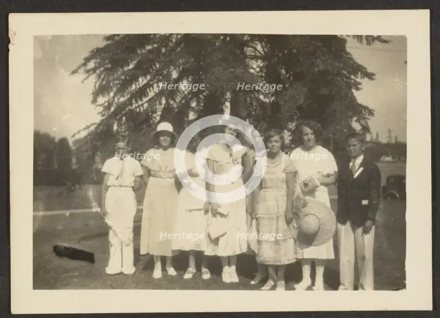 Group Portrait of Youths Dressed in White, 1907-1943. Creator: Louis Fleckenstein.