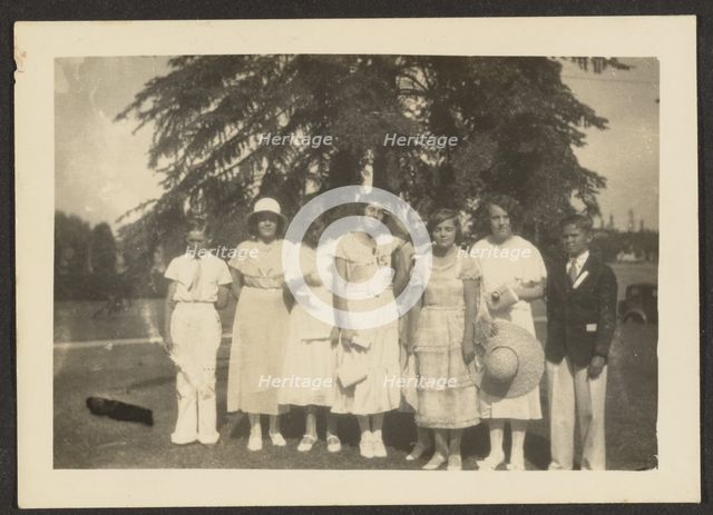 Group Portrait of Youths Dressed in White, 1907-1943. Creator: Louis Fleckenstein.