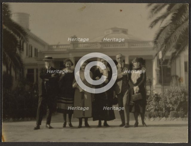 Group Portrait Outside Building, 1907-1943. Creator: Louis Fleckenstein.