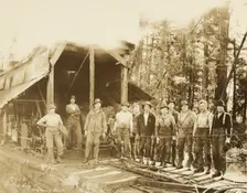 Group portrait: Loggers, about 1910-1930. Creator: Darius Kinsey