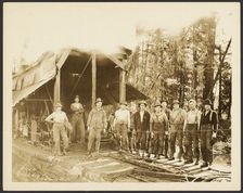 Group portrait: Loggers, about 1910-1930. Creator: Darius Kinsey