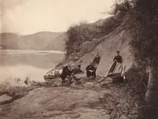 [Group Portrait near Fangguangyan Monastery, Fujian], ca. 1869. Creator: Afong Lai