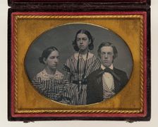 Group Portrait with Three Figures, between 1850 and 1860. Creator: Unknown