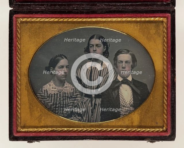 Group Portrait with Three Figures, between 1850 and 1860. Creator: Unknown.