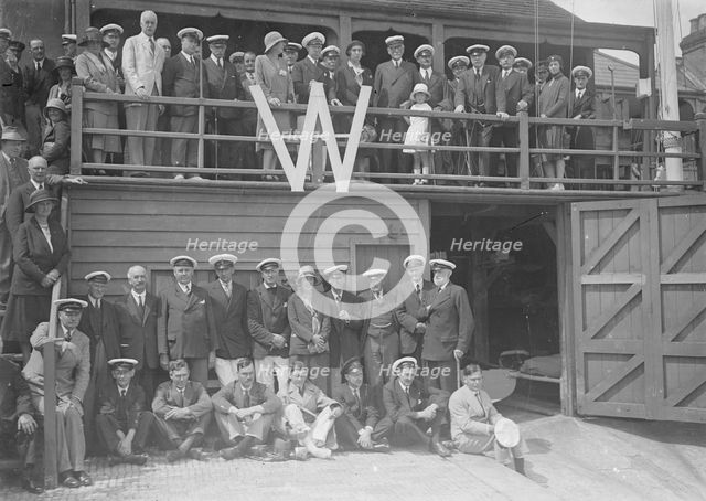 Group portrait with letter 'W', c1935. Creator: Kirk & Sons of Cowes.