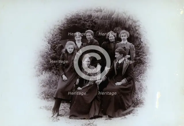Group photo of people, 1900. Creator: Robert Augustus Henry L'Estrange.