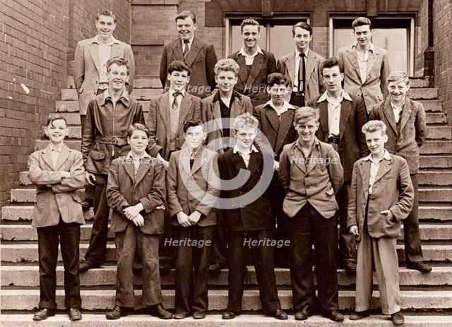 Group photo of Rowntree boys beginning their induction course, York, Yorkshire,1955. Artist: Unknown